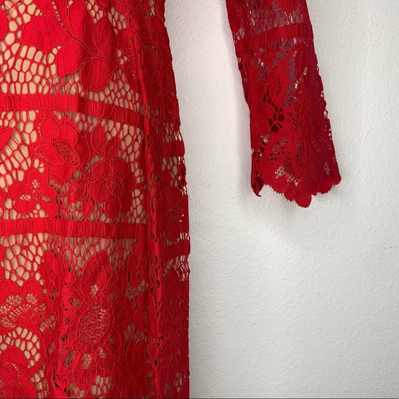 FOR LOVE AND LEMON red Rosetta lace dress - Picture 4 of 7